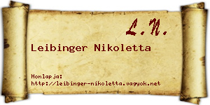 Leibinger Nikoletta névjegykártya