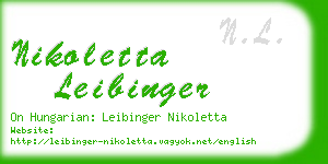 nikoletta leibinger business card